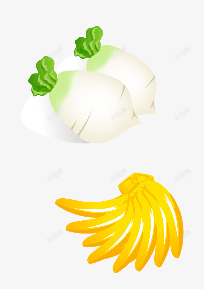 香蕉水果蔬菜png免抠素材_新图网 https://ixintu.com 水果 白萝卜 胡萝卜 蔬菜 西瓜