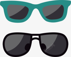 绿黑卡通太阳眼镜素材