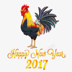 2017年新年庆祝的大公鸡素材