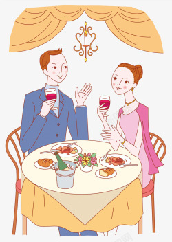 约会桌子吃饭的情侣高清图片