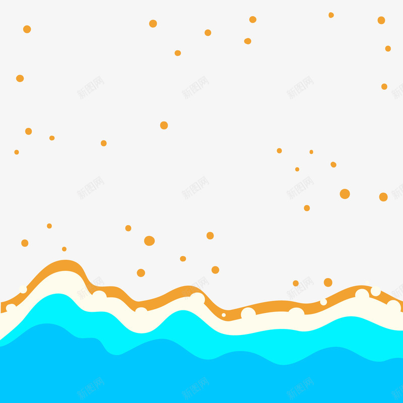 蓝色海洋波浪png免抠素材_新图网 https://ixintu.com 卡通海洋 波浪 背景装饰 蓝色海洋