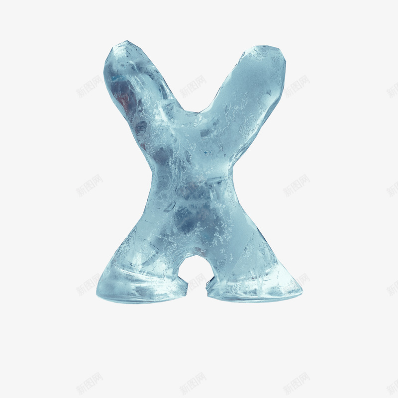 蓝色字母Xpng免抠素材_新图网 https://ixintu.com PNG图形 X 冰块 字母 蓝色 装饰 雕刻