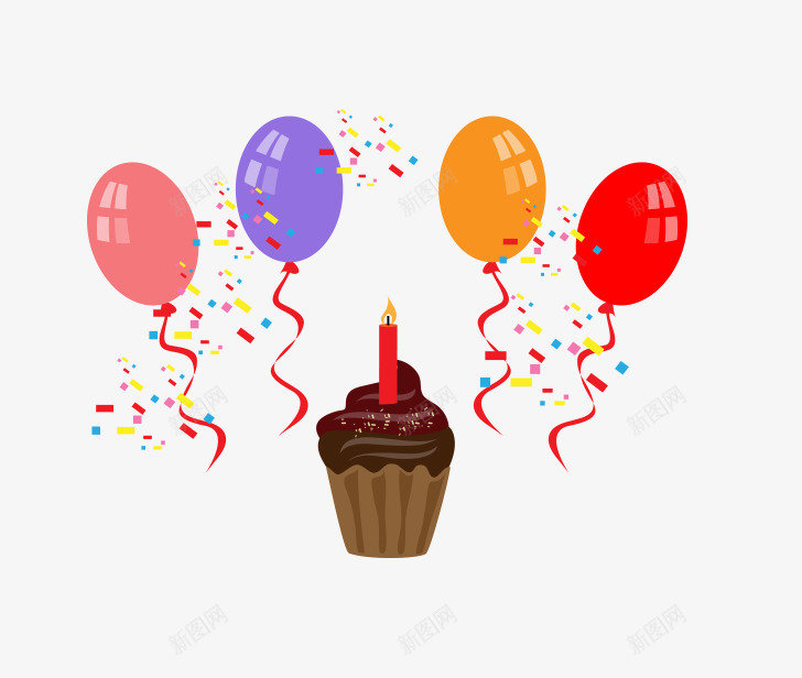 生日庆祝png免抠素材_新图网 https://ixintu.com 庆祝 彩色 气球 生日 生日礼物