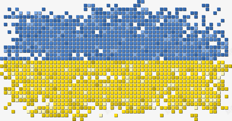 乌克兰国旗png免抠素材_新图网 https://ixintu.com 乌克兰 乌克兰国旗 像素国旗 国旗 国旗图案 方块国旗