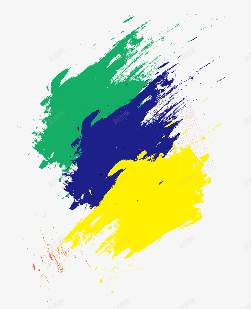 黄蓝绿色块png免抠素材_新图网 https://ixintu.com 免抠 免费图片 广告设计 手绘卡通 笔刷 设计素材