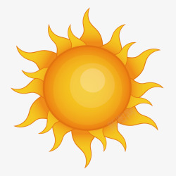 日常装饰橘黄色卡通太阳矢量图高清图片