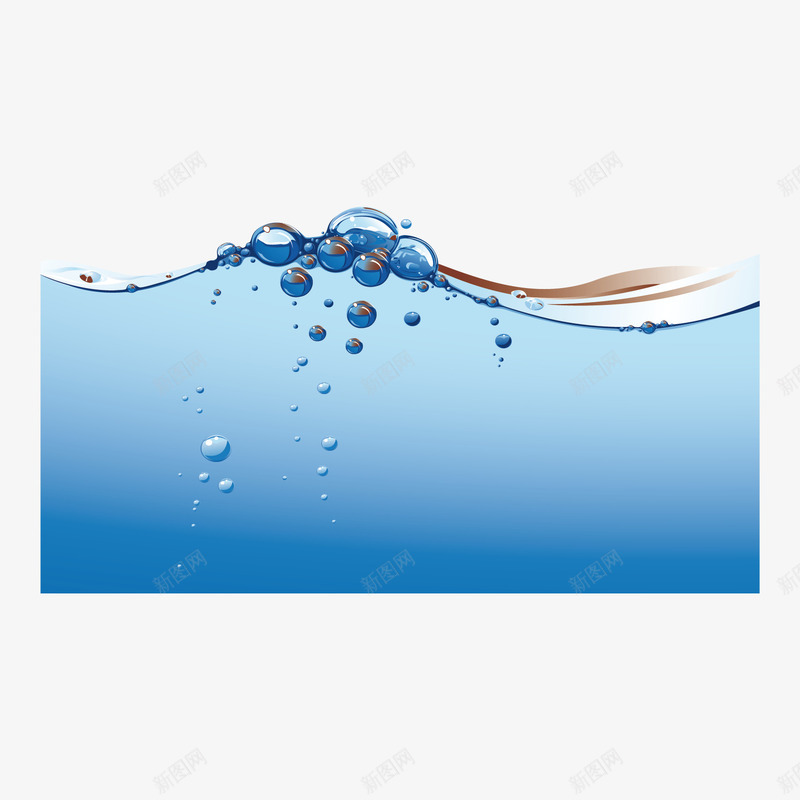 蓝色气泡水背景png免抠素材_新图网 https://ixintu.com 水气泡蓝色液态液体波浪