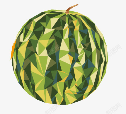 多边形西瓜png免抠素材_新图网 https://ixintu.com 多边形 手绘 水果 绘画 西瓜 食物