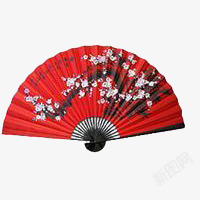折扇剪影手绘折扇手绘中国风折扇扇高清图片