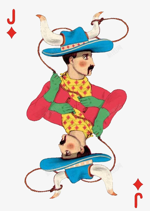 方块Jpng免抠素材_新图网 https://ixintu.com 对称 手绘 扑克 牛角人物 装饰