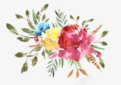 牡丹花卉装饰手绘唯美花卉装饰高清图片