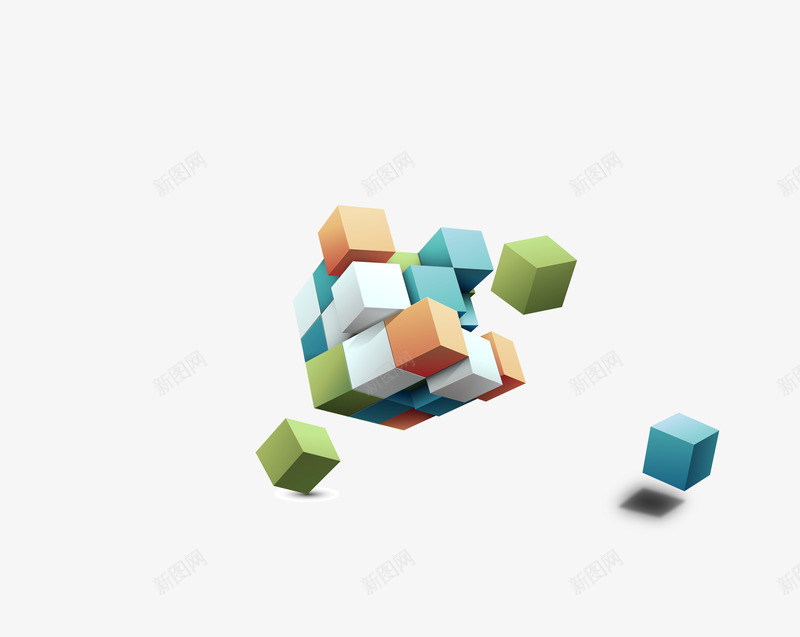 彩色立体方块矢量图ai免抠素材_新图网 https://ixintu.com 彩色 方块 立体 矢量图