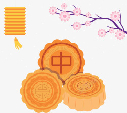 庆祝中秋节卡通月饼矢量图素材