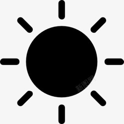 黑颜色太阳图标太阳黑symboi图标高清图片