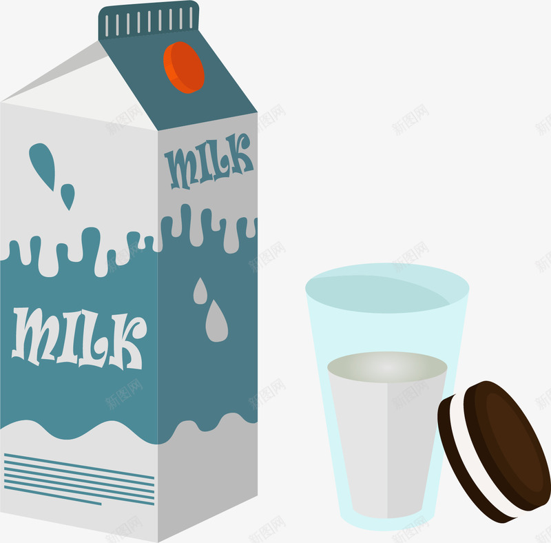 营养早餐牛奶饼干png免抠素材_新图网 https://ixintu.com 健康 巧克力饼干 牛奶 矢量素材 营养早餐
