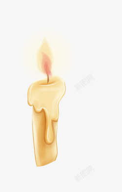 黄色烛火卡通黄色蜡烛高清图片