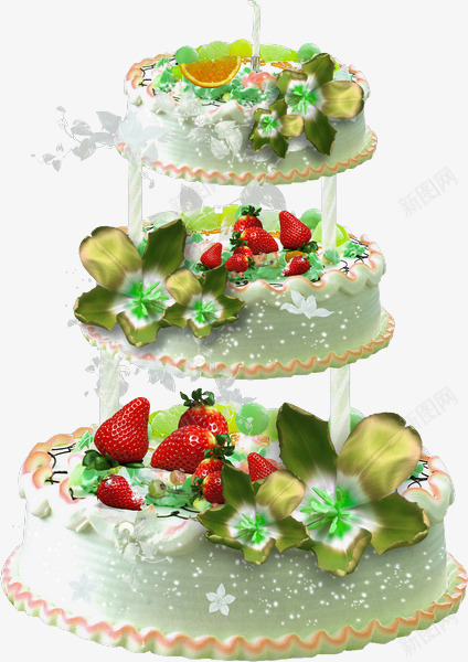 三层蛋糕png免抠素材_新图网 https://ixintu.com 庆祝 甜品 生日 蛋糕