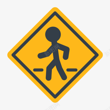 人行横道标识图标图标