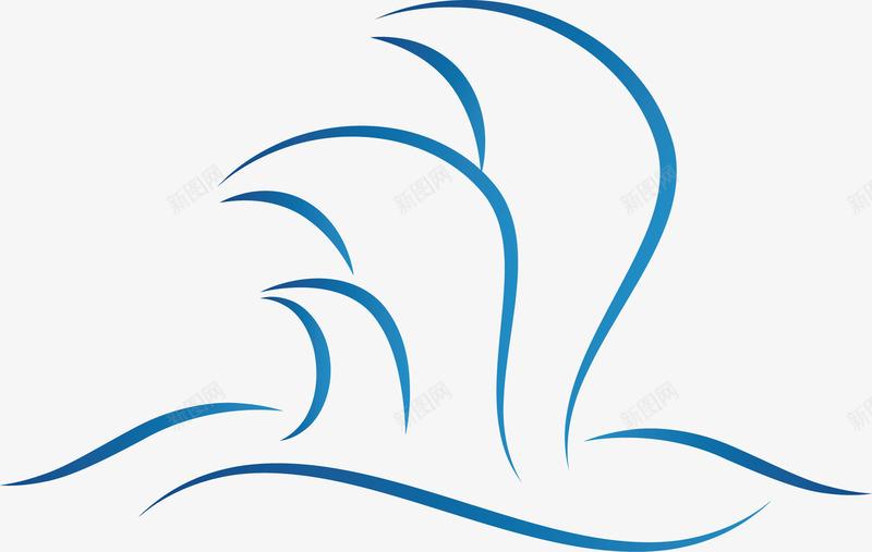 线条卡通波浪图标png_新图网 https://ixintu.com 创意水浪 古典水浪 古典波浪 水浪元素 水浪标识 波浪元素