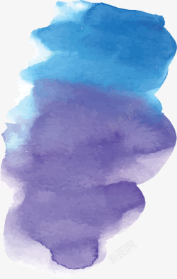 紫色晕染蓝紫色水彩笔刷涂鸦矢量图高清图片