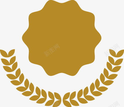 太阳花图标png_新图网 https://ixintu.com logo 太阳花 扁平化 金色 麦穗