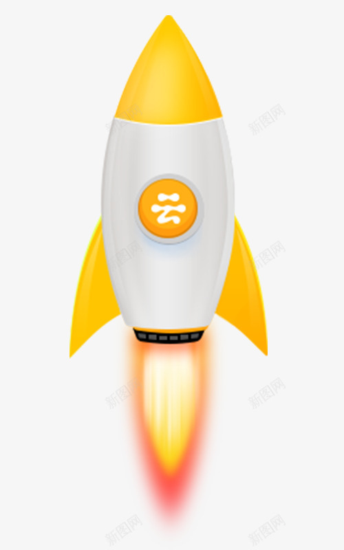 带火焰的黄色火箭png免抠素材_新图网 https://ixintu.com 带火焰 火箭 黄色 黄色火箭