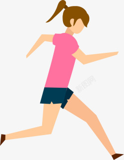 女人慢跑骨骼系统插画马拉松跑步的女人插画高清图片