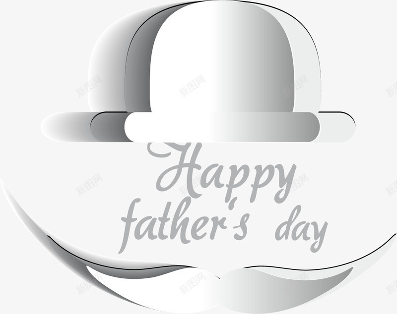 父亲节png免抠素材_新图网 https://ixintu.com Happy day fathers 剪纸 父亲节 父亲节贺卡 绅士帽 胡子 节日庆祝 装饰素材