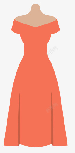 红色性感的连衣裙素材