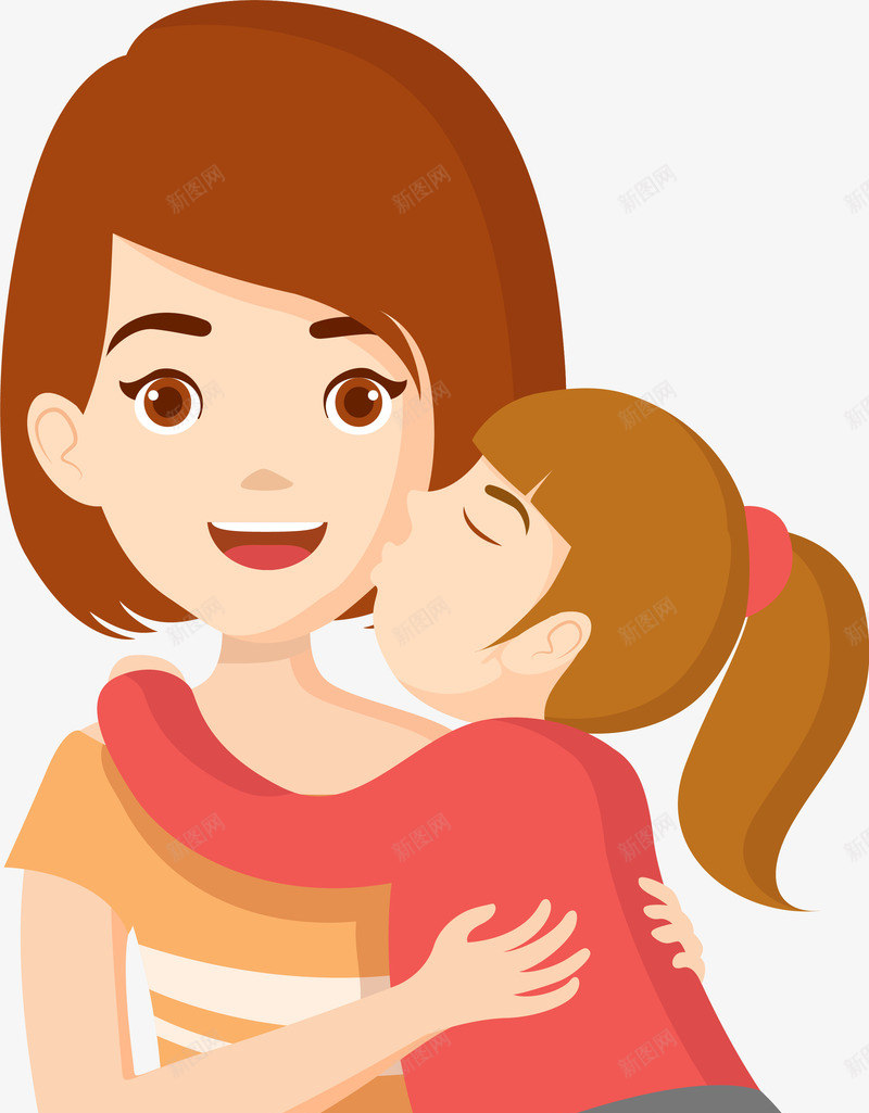 母亲节妈妈和女儿png免抠素材_新图网 https://ixintu.com 亲吻 妈妈和女儿 开心 母亲节 环保 美丽妈妈