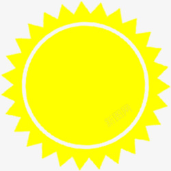 黄色卡通手绘太阳素材