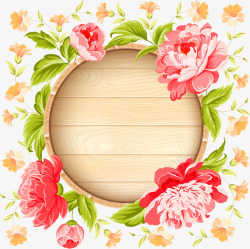 牡丹花卉边框背景素材
