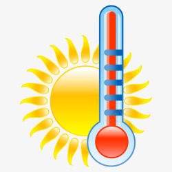温度表和太阳素材