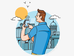 建筑男人人物小贴图高清图片