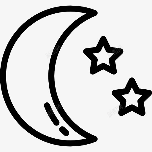晚上图标png_新图网 https://ixintu.com 半个月亮 晚上 月亮 月亮的阶段 杂 自然