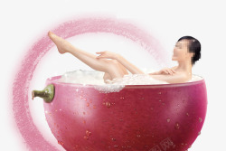 女人泡澡坐在浴缸里的女人高清图片