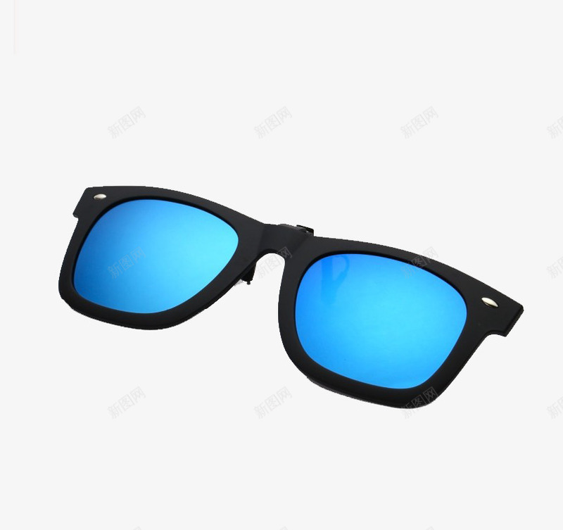 一副时尚墨镜png免抠素材_新图网 https://ixintu.com 产品实物 太阳眼镜 蓝色镜片 黑色镜框
