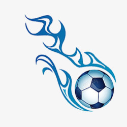 蓝色火焰蛇带着蓝色火焰的足球高清图片