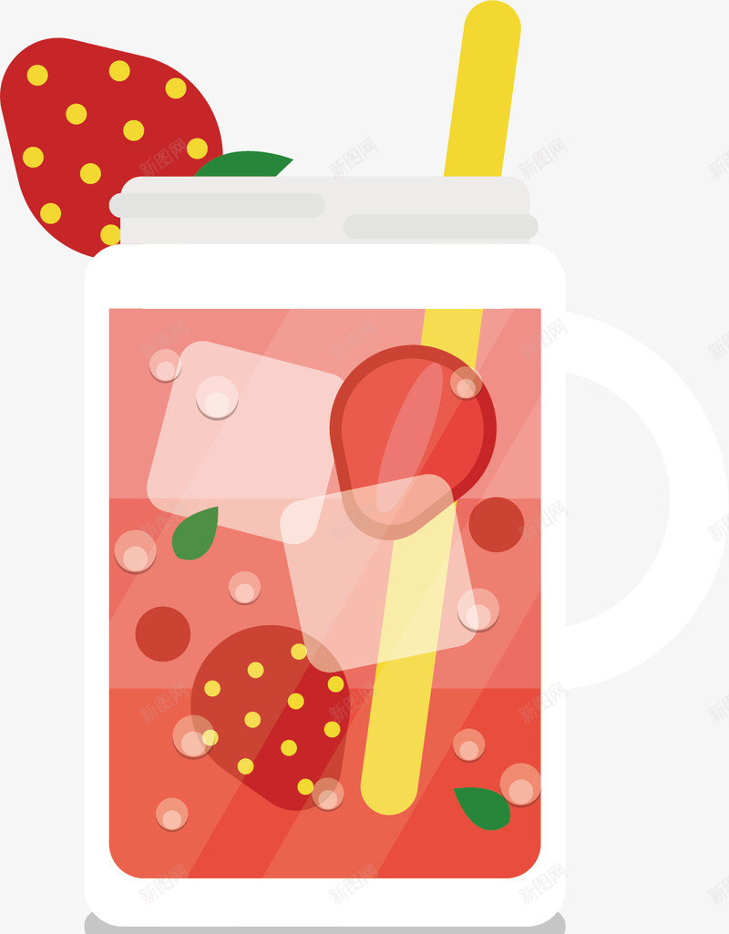 冰块草莓汁矢量图ai免抠素材_新图网 https://ixintu.com 冰块 创意 卡通手绘 唯美 水杯 水果 餐饮 矢量图