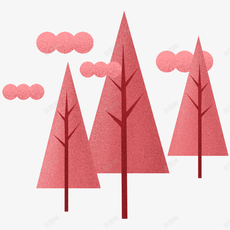 卡通手绘粉色的树木png免抠素材_新图网 https://ixintu.com 创意 动漫动画 卡通手绘 简约 粉色的树木 美丽的树