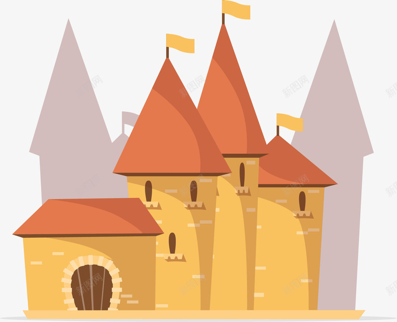 童话故事美丽城堡矢量图ai免抠素材_新图网 https://ixintu.com 公主的城堡 城堡 矢量png 矢量图 童话城堡 童话故事 美丽城堡 蛋糕城堡