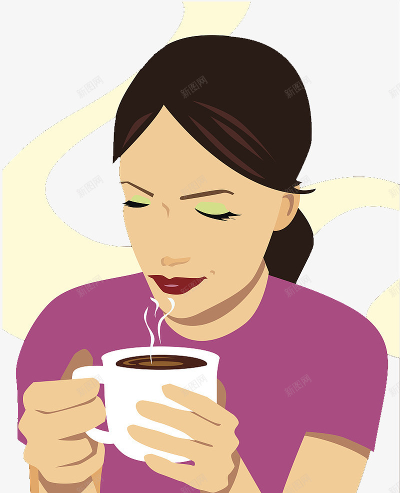 扁平风喝咖啡的女人png免抠素材_新图网 https://ixintu.com 喝咖啡 喝咖啡人物 喝咖啡的女人 女孩喝咖啡 扁平风 热咖啡 闻咖啡香气