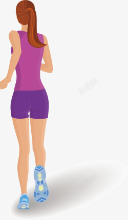 女人的头奔跑的背影高清图片