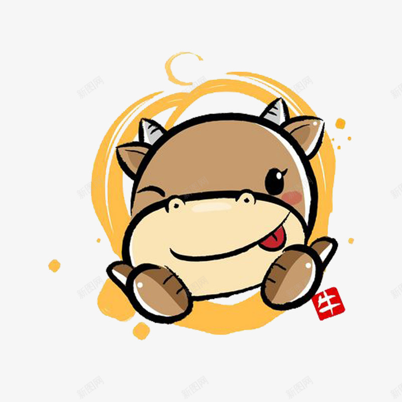 卡通可爱牛干巴标识图标psd_新图网 https://ixintu.com 动物 卡通牛 可爱牛 手绘牛 牛 牛干巴 牛干巴标识 牲畜 矢量卡通 萌萌的牛