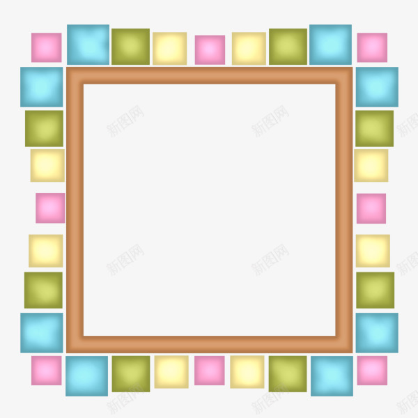 彩色方框png免抠素材_新图网 https://ixintu.com 手绘 方块 装饰 边框