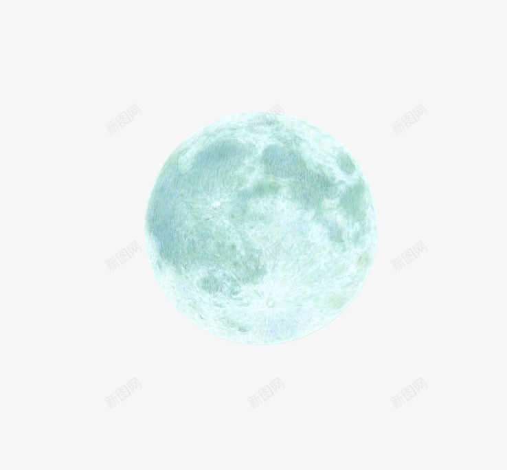 淡蓝色月亮png免抠素材_新图网 https://ixintu.com 圆月 明亮 月亮 蓝色
