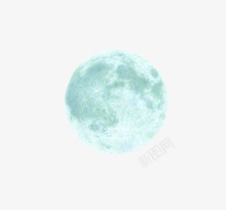 淡蓝色月亮素材