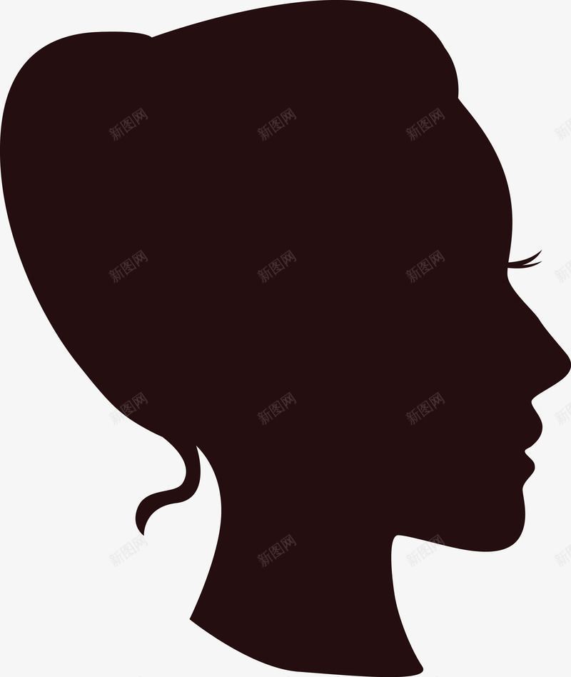 美丽的女人头部剪影图图标png_新图网 https://ixintu.com 五官 人 卡通 口鼻 头 头部 头部剪影 女人 女孩 角色 身体 轮廓 面孔剪影