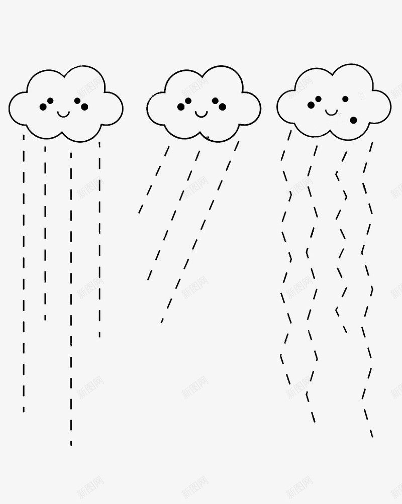 手绘虚线雨帘png免抠素材_新图网 https://ixintu.com 云 手绘虚线 手绘雨帘 线条 虚线 虚线笔刷 黑色虚线