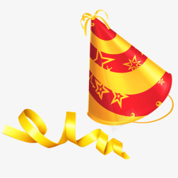 黄色飘带和节日帽素材